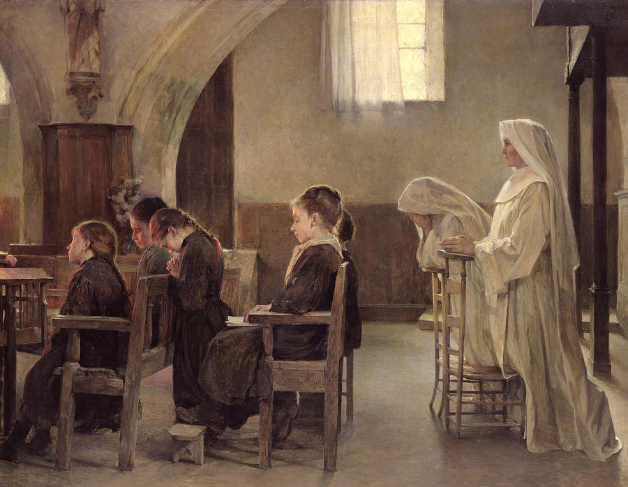900x698 The Eve Of The First Communion Painting By Henri Alphonse Louis - First Communion Painting