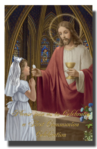 341x525 Child Of God Girl's First Communion Invitation Notes - First Communion Painting
