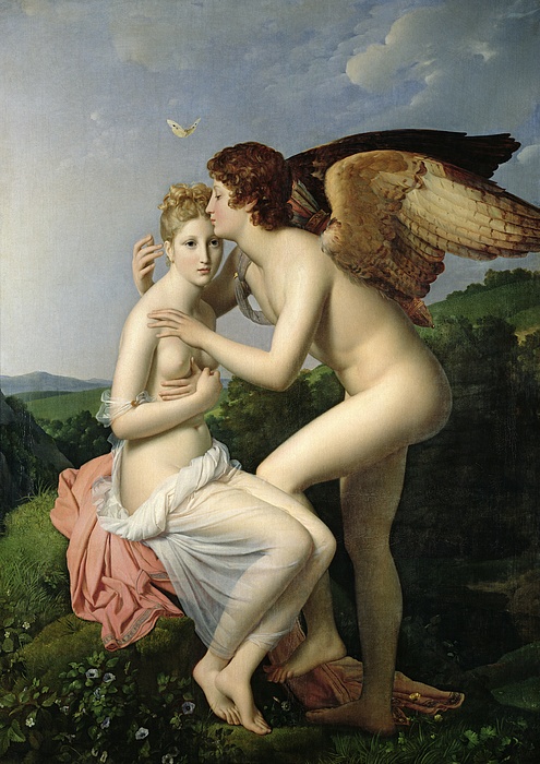495x700 Psyche Receiving The First Kiss Of Cupid Painting By Gerard - First Kiss Painting