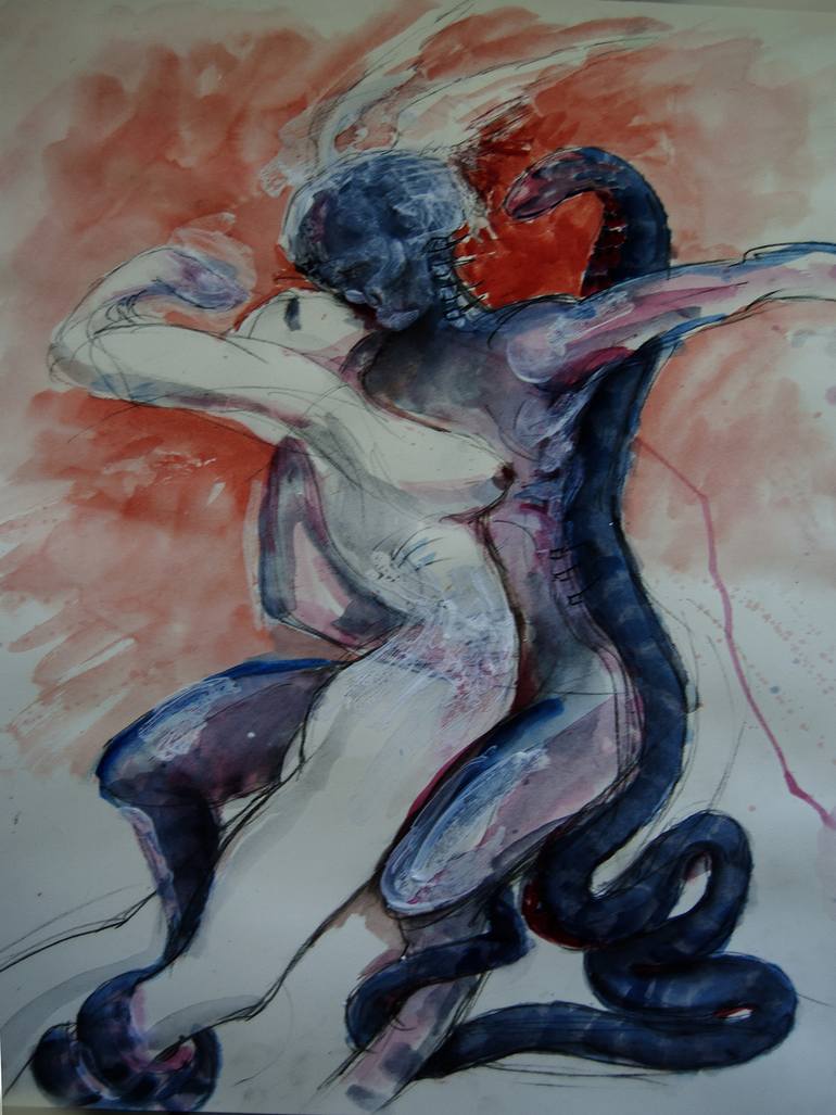 770x1027 Saatchi Art First Kiss Adam Amp Eve In The Garden Of Eden - First Kiss Painting