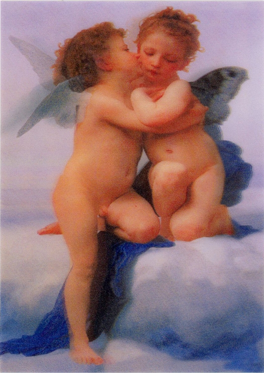 531x750 William Adolphe Bouguereau - First Kiss Painting