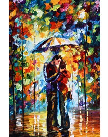424x534 About First Kiss Modern Canvas Oil Paintings Wall Art Oil Painting - First Kiss Painting