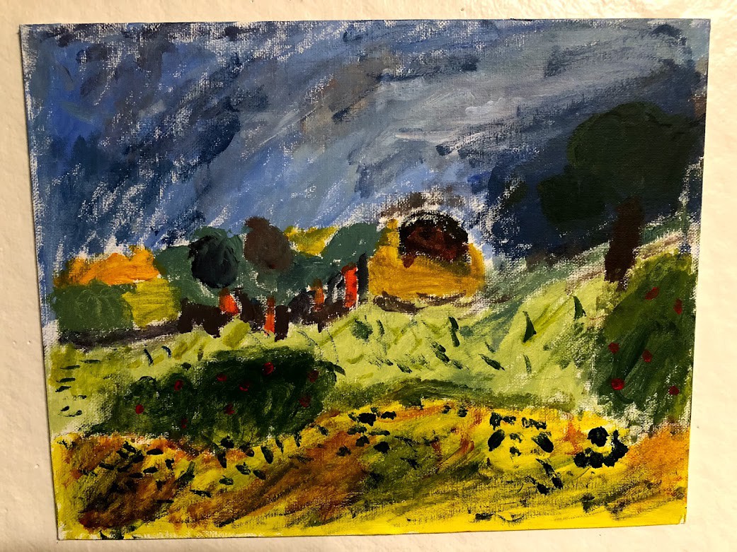 1041x781 My First Painting El Yeshurun Medium - First Painting