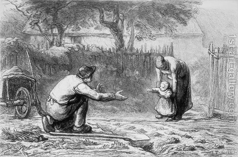 800x528 The First Steps Jean Francois Millet Reproduction 1st Art Gallery - First Steps Painting