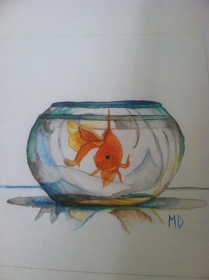 Fish Bowl Painting at PaintingValley.com | Explore collection of Fish ...