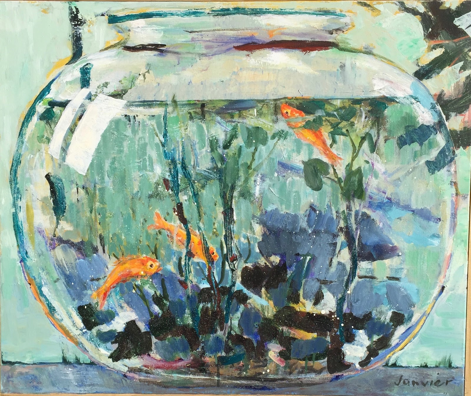 Fish Bowl Painting at PaintingValley.com | Explore collection of Fish ...