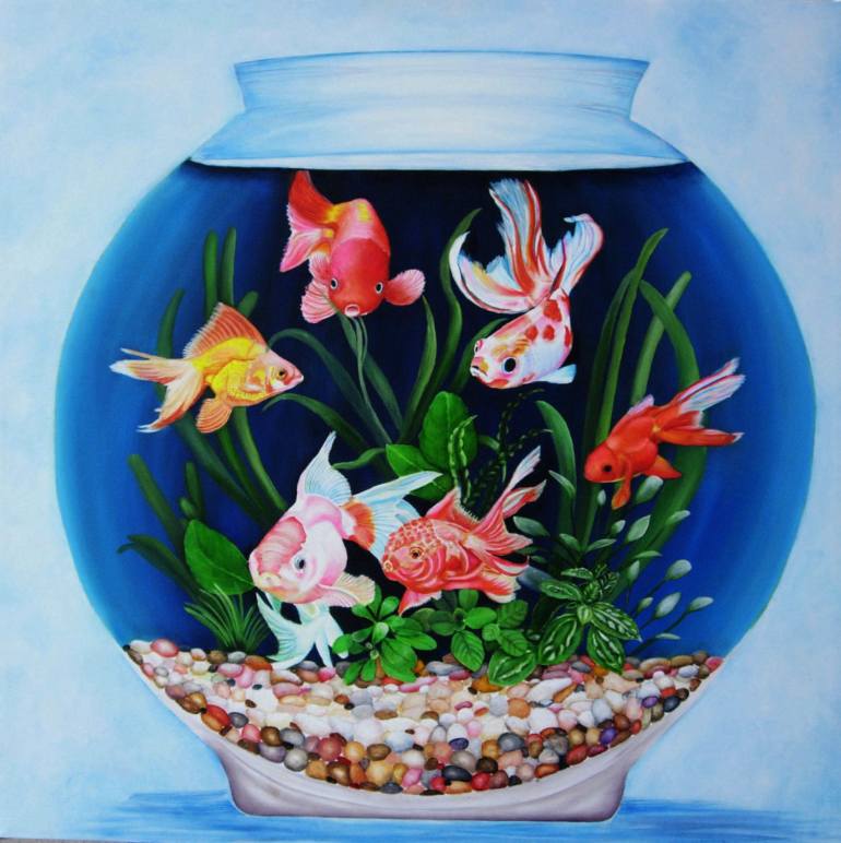 770x772 Saatchi Art The Fish Bowl Painting By Renee Dinapoli - Fish Bowl Painting
