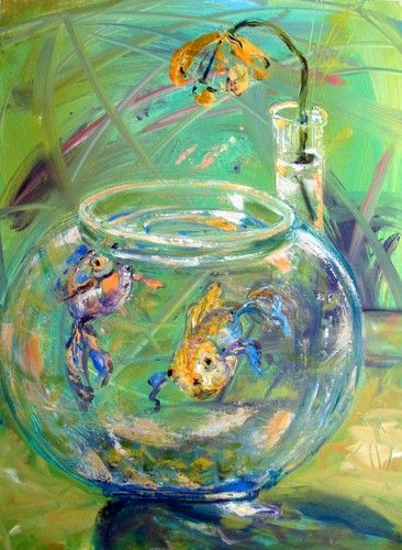 Fish Bowl Painting at PaintingValley.com | Explore collection of Fish ...