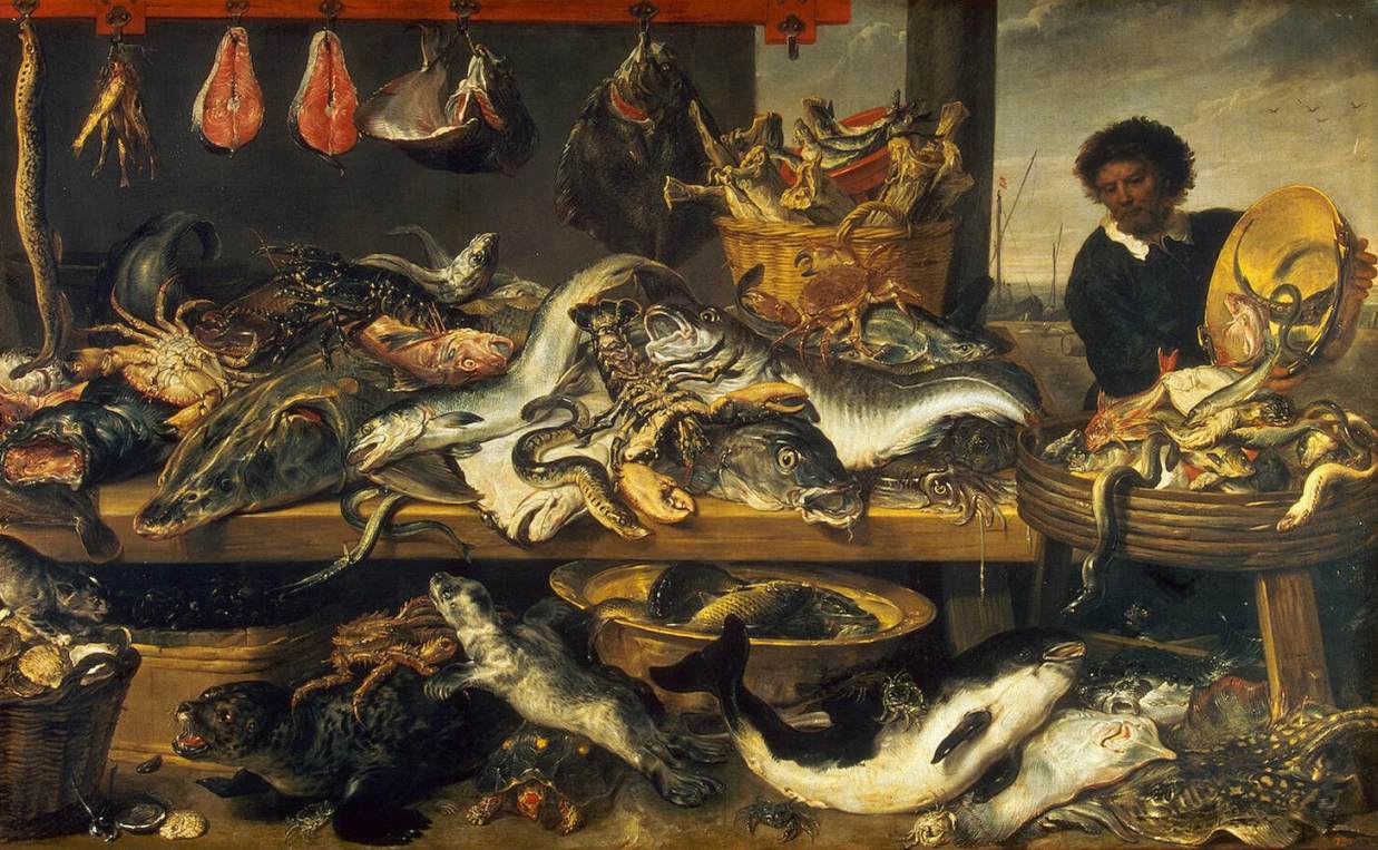 1237x763 Fish Market By Frans Snyders C. 1620 Life Is Beautiful - Fish Market Painting