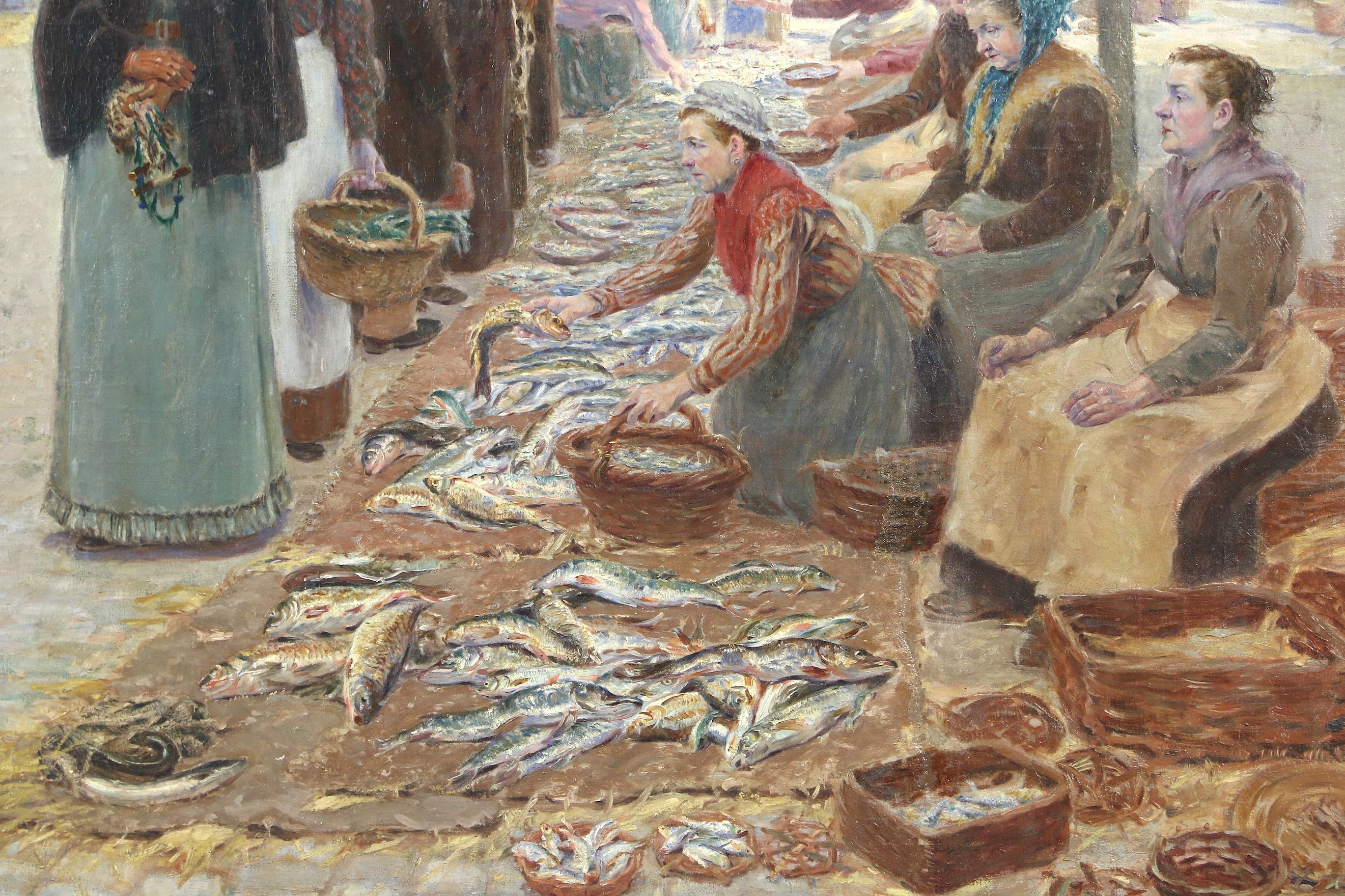 2738x1825 Sold - Fish Market Painting