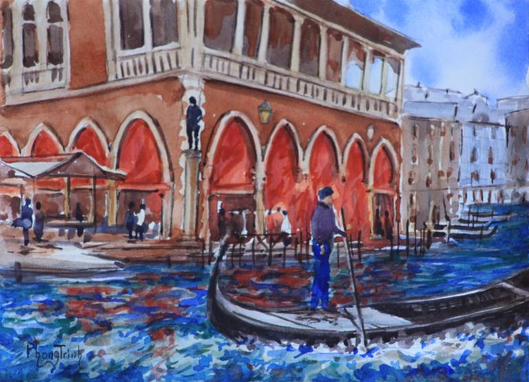 770x556 Saatchi Art Morning - Fish Market Painting