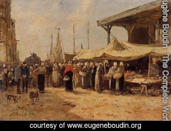 600x461 Boudin - Fish Market Painting
