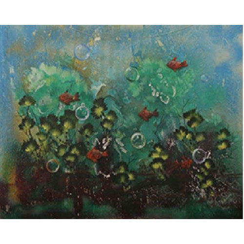 500x500 Modern Fish Oil Painting, Sajavati Chitrakariyan, - Fish Oil Painting