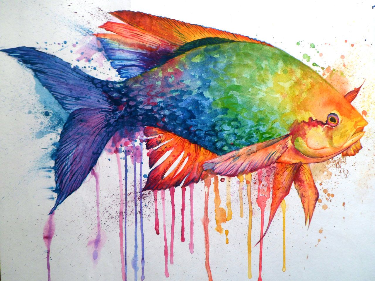 1280x960 Images For Gt Fish Paintings Abstract Painting~animals - Fish Painting
