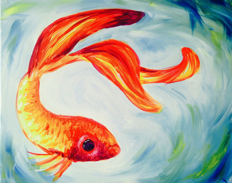 763x600 Leatherheads 3.30.16 Paint Nite Event - Fish Painting