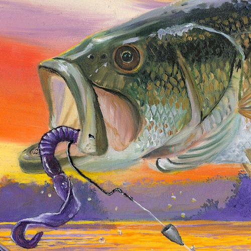 500x500 Bass Fish Wall Decor, Bass Fishing Canvas Art, - Fish Painting