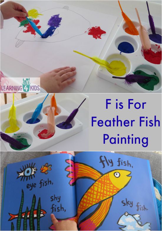 550x786 F Is For Feather Fish Painting Learning 4 Kids - Fish Painting For Kids