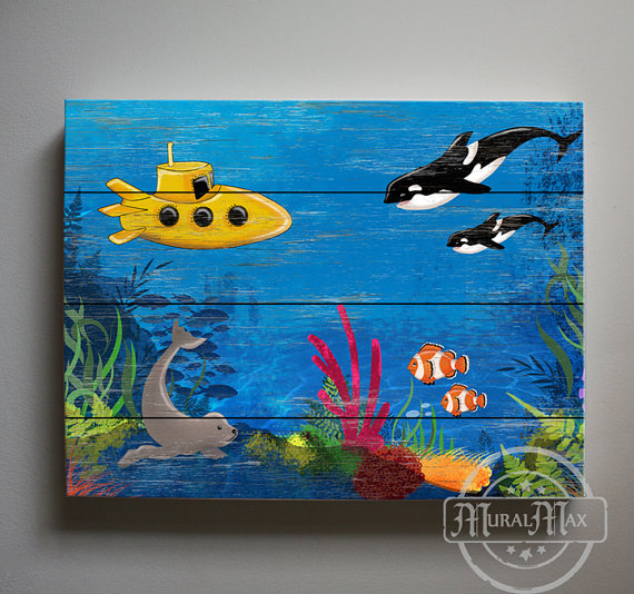 570x534 Kids Beach Decor - Fish Painting For Kids