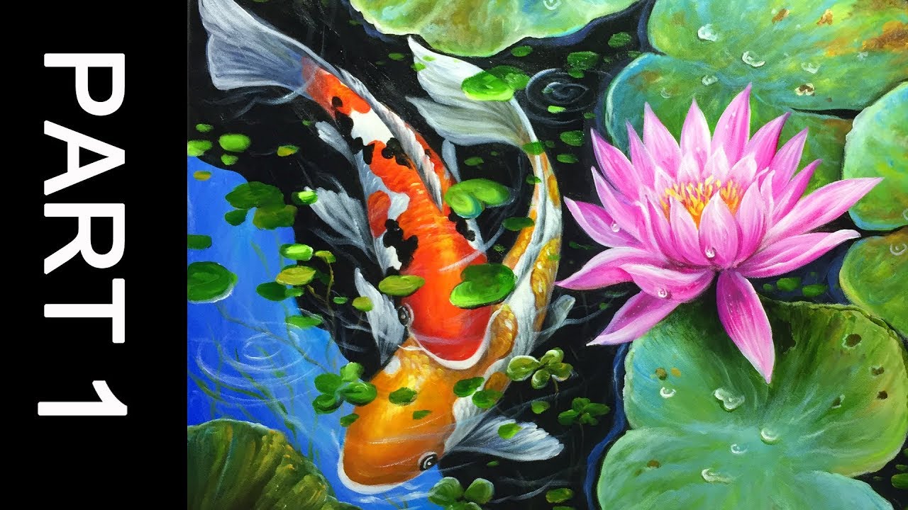 1280x720 Paint Koi Fish With Acrylic On Canvas - Fish Painting On Canvas