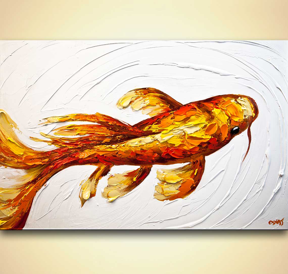 1140x1083 Painting - Fish Painting On Canvas