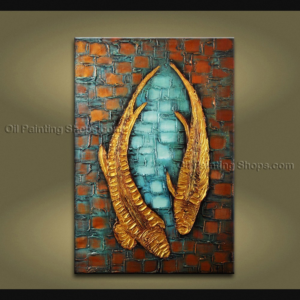 1000x1000 Astonishing Feng Shui Zen Art Contemporary Painting Koi Fish Oil - Fish Painting On Canvas
