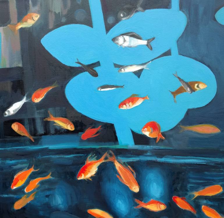 770x750 Saatchi Art Fish Tank Painting By Paulina Swietliczko - Fish Tank Painting
