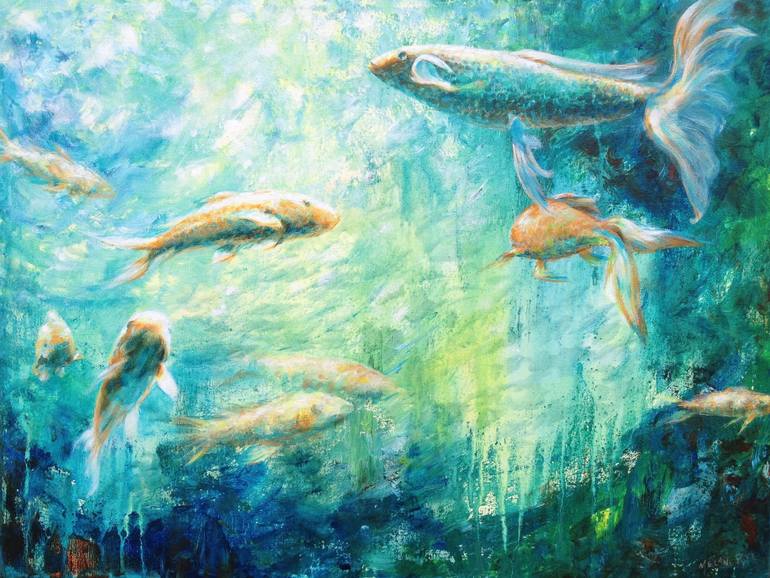 770x578 Saatchi Art Life In The Fish Tank Painting By Melani Pyke - Fish Tank Painting