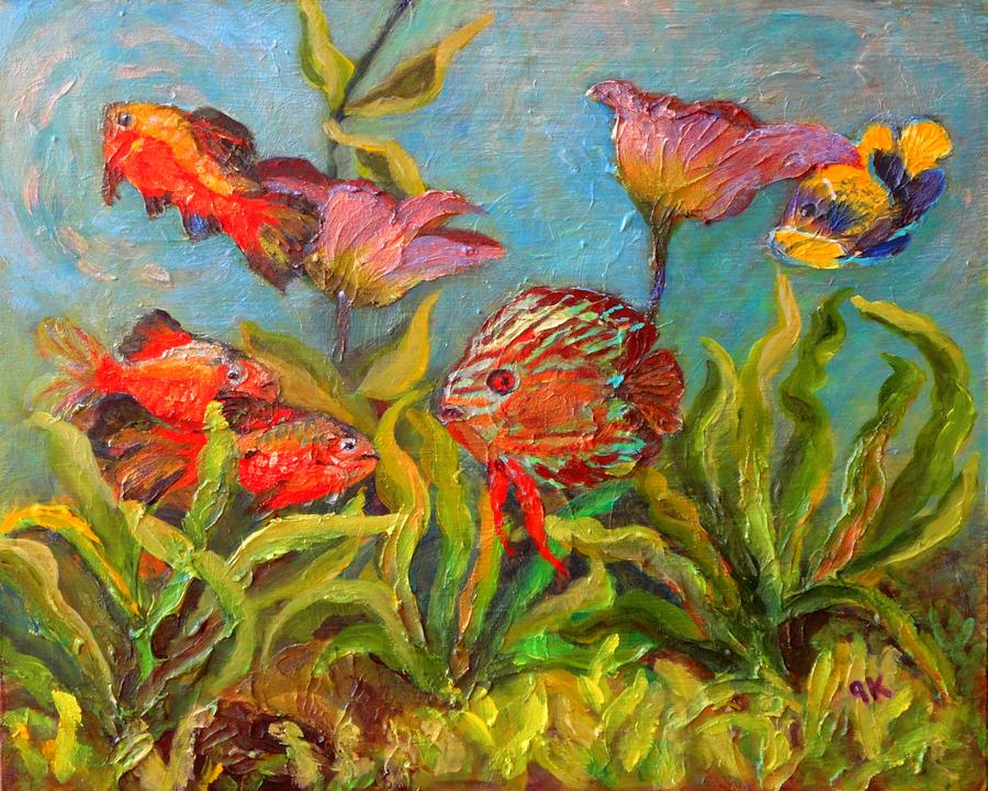 900x720 The Perfect Fish Tank Painting By Kerstin Peters - Fish Tank Painting