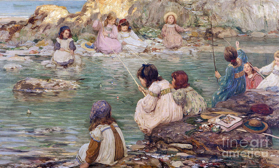 900x544 Fisher Girls Painting By Motionage Designs - Fisher Painting