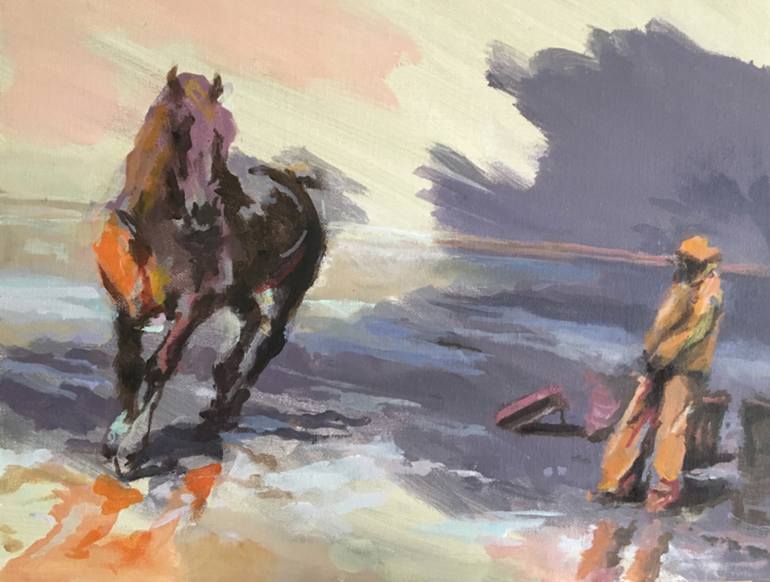 770x582 Saatchi Art Horse And Fisher Painting By Klingler - Fisher Painting