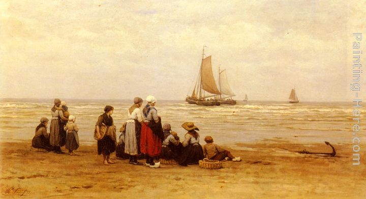 720x391 Philippe Lodowyck Jacob Sadee Seeing Off The Fisherman Painting - Fisherman Painting