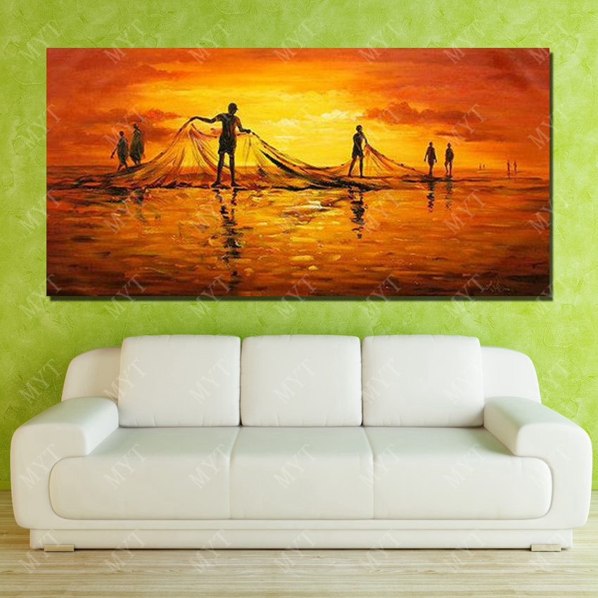 850x850 The Fisherman Catch Fish Landscape Modern Living Room Wall Decor - Fisherman Painting