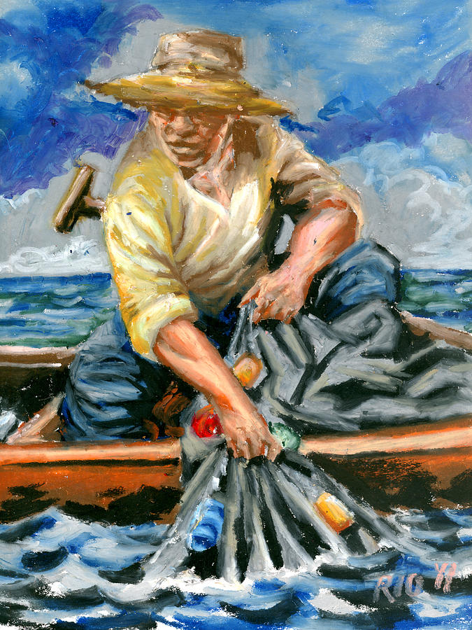 675x900 Fisherman Painting By Rio Villegas - Fisherman Painting