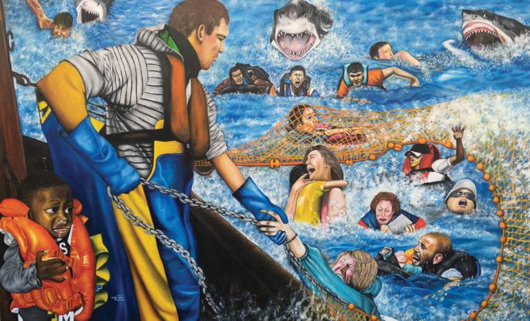 770x467 Saatchi Art Fishers Of Men Painting By O Yemi Tubi - Fishers Of Men Painting