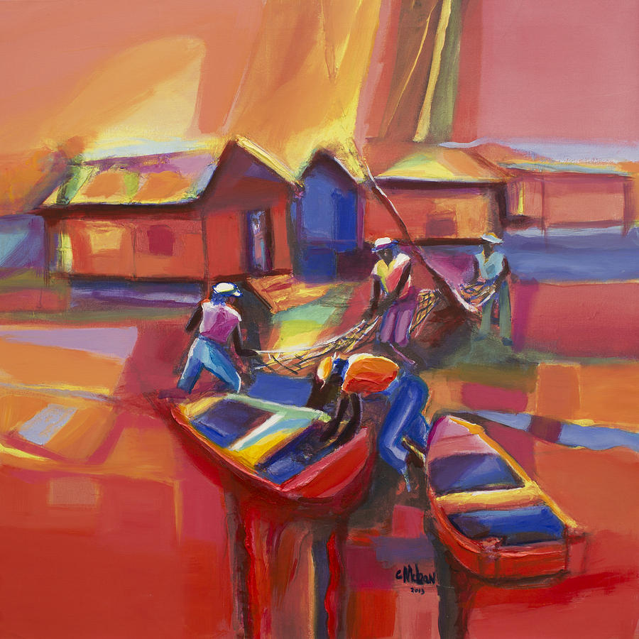 900x900 Fishers Of Men Painting By Cynthia Mclean - Fishers Of Men Painting