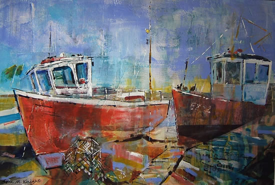 550x371 Fishing Boats - Fishing Boat Painting