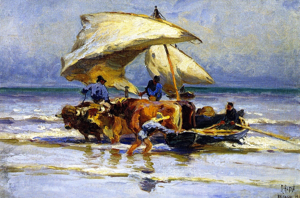 1024x677 Fishing Boats Painting Mathias J Alten Oil Paintings - Fishing Boat Painting