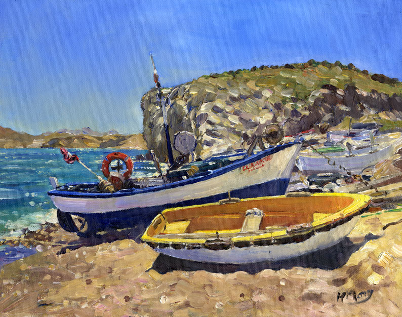 794x626 Fishing Boats - Fishing Boat Painting