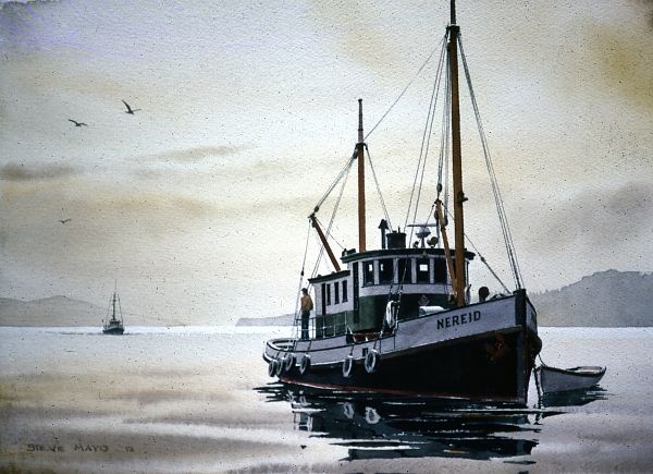 600x435 Nereid, Cannery Tender - Fishing Boat Painting