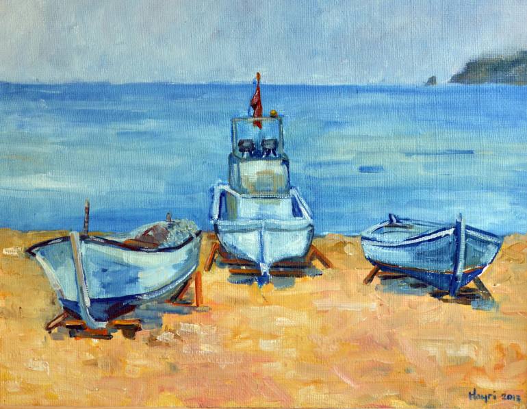 770x597 Saatchi Art Fishing Boat Painting By Hayri - Fishing Boat Painting