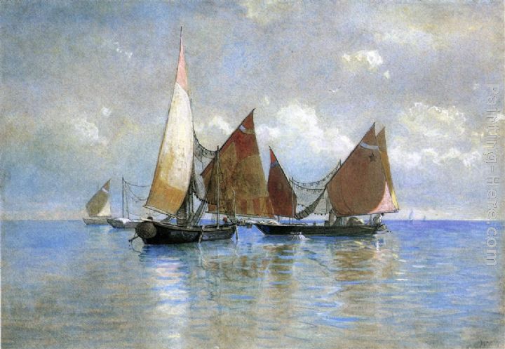 720x497 William Stanley Haseltine Venetian Fishing Boats Painting Anysize - Fishing Boat Painting