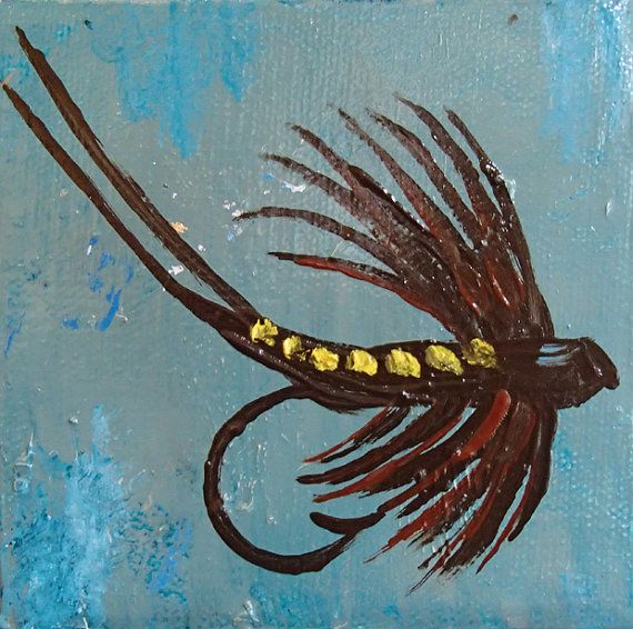 570x566 The 7 Best Fly Paintings Images On Fish Hook, Fishing - Fishing Lure Painting