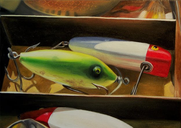 625x444 A Painting A Day By Joy Argento Fishing Lures Oil Painting - Fishing Lure Painting