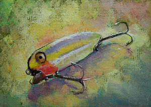 300x212 Antique Fishing Lures Paintings - Fishing Lure Painting