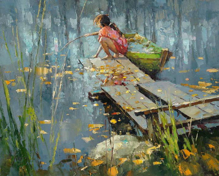 716x575 Fishing Paintings - Fishing Painting