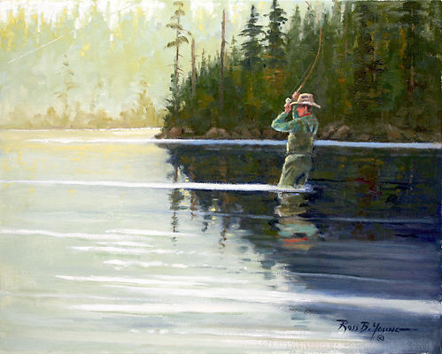 499x400 Flow - Fishing Painting