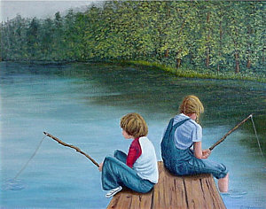 Fishing Pole Painting at PaintingValley.com | Explore collection of ...