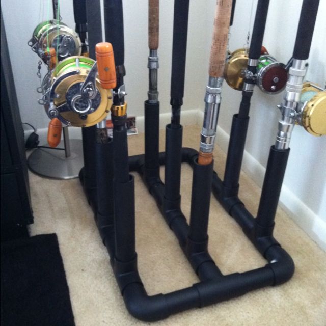 640x640 Fishing Pole Holder Made Out Of Pvc Pipe And Spray Painted Black - Fishing Pole Painting
