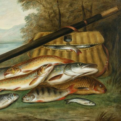 460x460 Fishing Oil Painting By Edward Coleman For Sale - Fishing Rod Painting