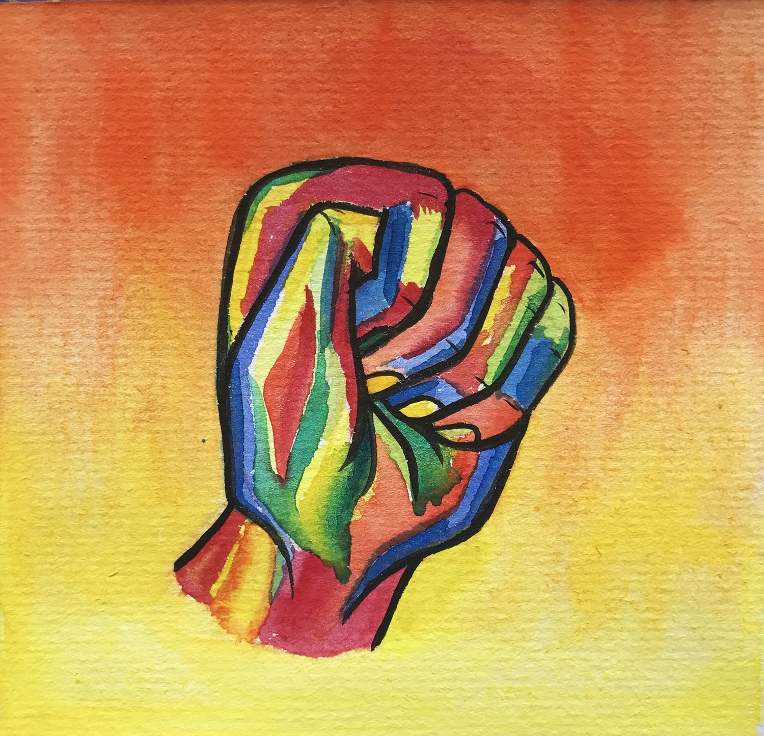 1500x1444 Illustration And Painting Julia Safrigina - Fist Painting